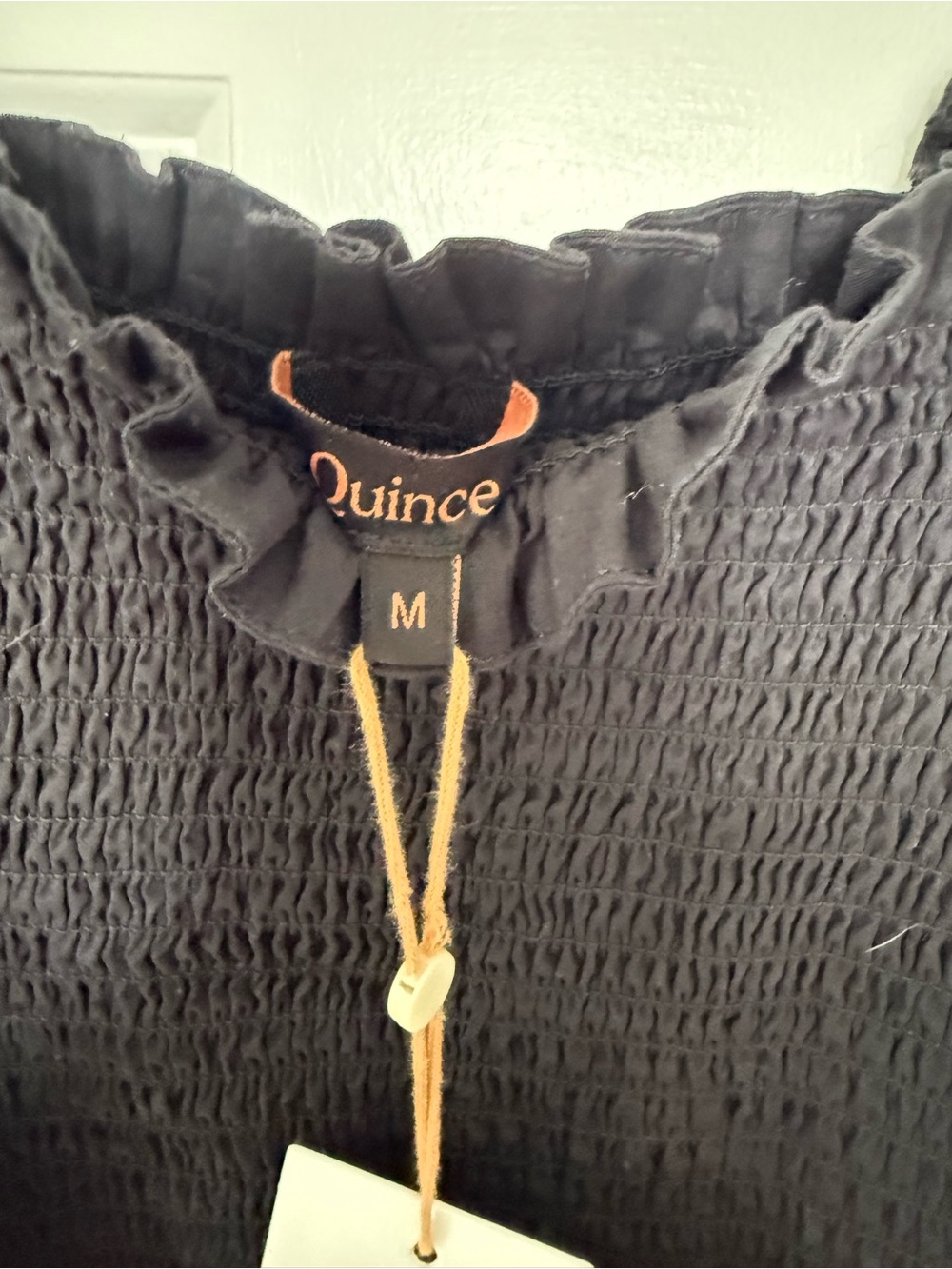 NWT Quince 100% Organic Cotton Eyelet Smocked Midi Dress - Picture 9 of 15